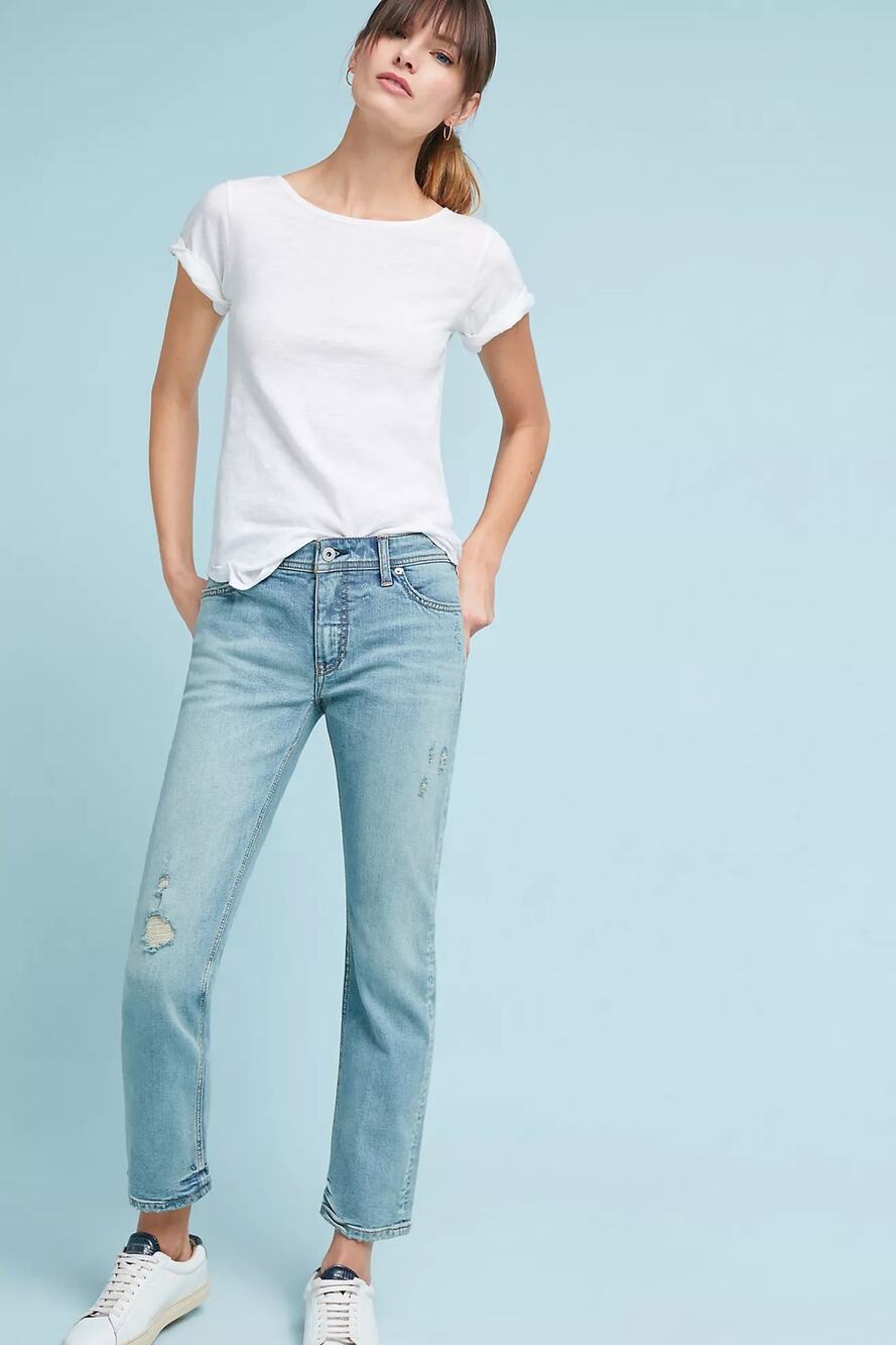 Anthropologie Pilcro and The Letterpress Mid-Rise Slim Straight Jeans